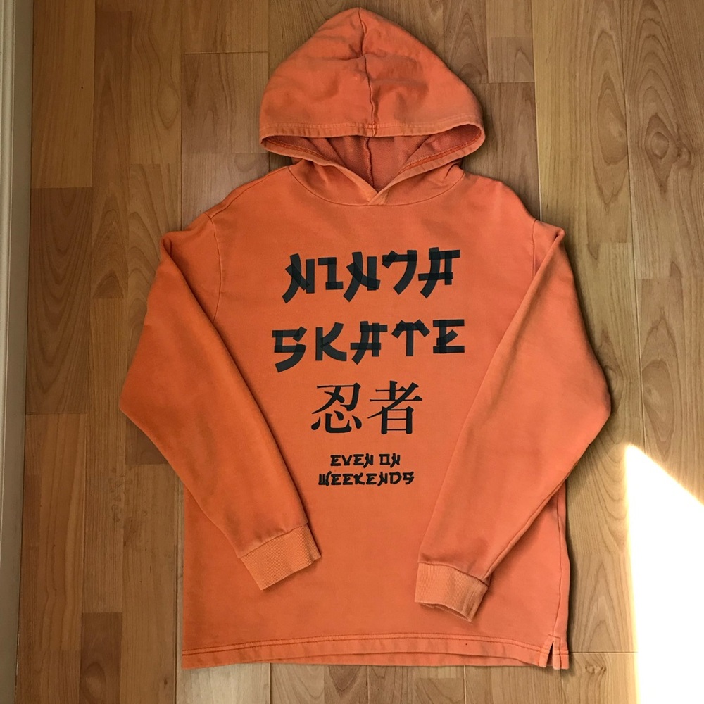New WOT Crazy 8 Ninja Skate Orange Hoodie for kids size XL 14-16